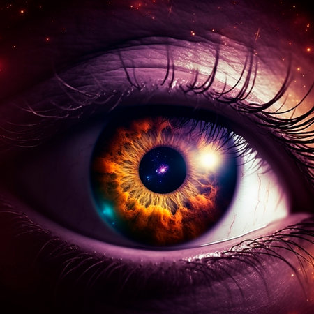 Nebula in the reflection of the eye. High quality illustrationの素材