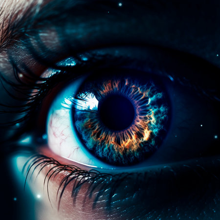 Nebula in the reflection of the eye. High quality illustrationの素材