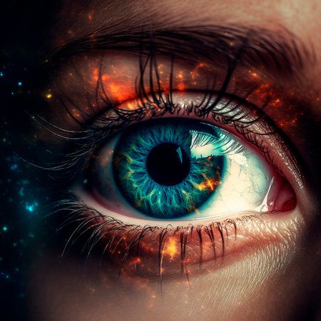 Nebula in the reflection of the eye. High quality illustrationの素材