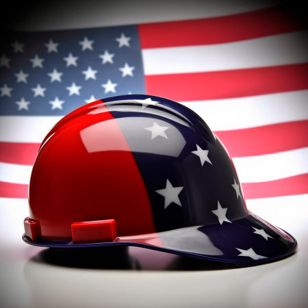 Labor Day, the union of all workers. Helmet. High quality illustrationの素材