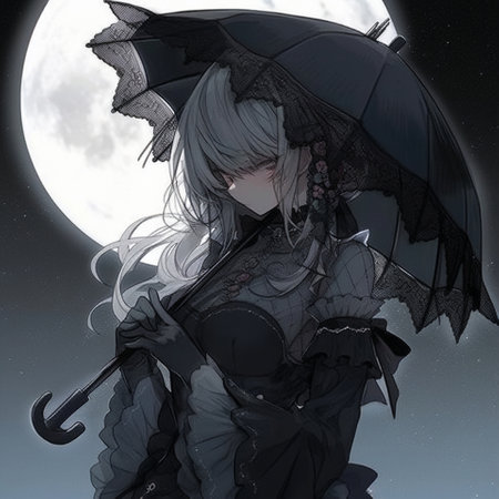 Gothic lady in anime style. High quality illustrationの素材