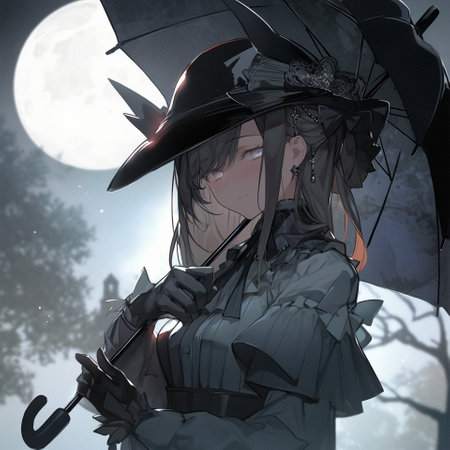 Gothic lady in anime style. High quality illustrationの素材
