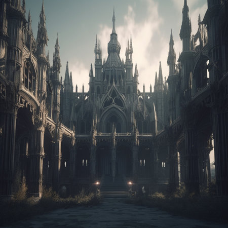 Gothic structure with arches. High quality illustrationの写真素材
