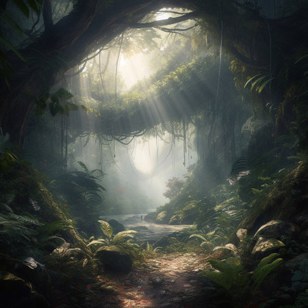 The fabulous thicket of the forest. High quality photoの写真素材