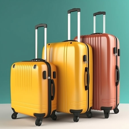 Suitcases pacColorful image of suitcases packed for the tripked for the trip. Vacation is just around the corner and its time to pack your bags to go to the resort!. High quality illustrationの素材