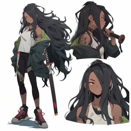Anime character concept art. High quality illustrationの素材