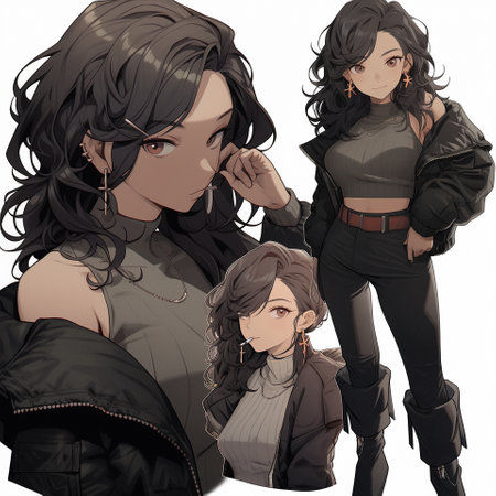 Anime character concept art. High quality illustrationの素材
