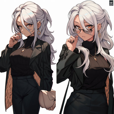 Anime character concept art. High quality illustrationの素材
