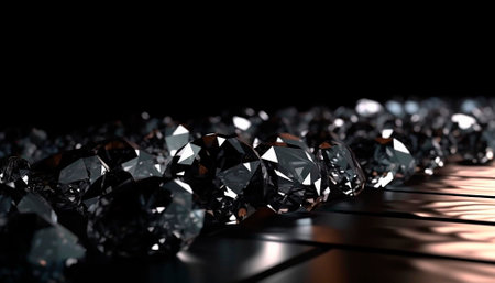 professional background of pure diamonds on a dark table. High quality illustrationの素材