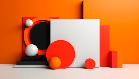 minimalistic designer light background with different geometric shapes. High qualityの素材