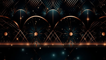luxury black background with gold elements. High quality illustrationの素材