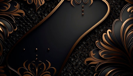 luxury black background with gold elements. High quality illustrationの素材