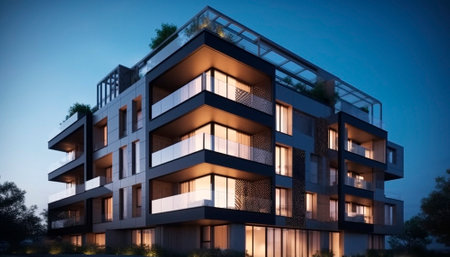 luxury design of the building of the future. High qualityの素材