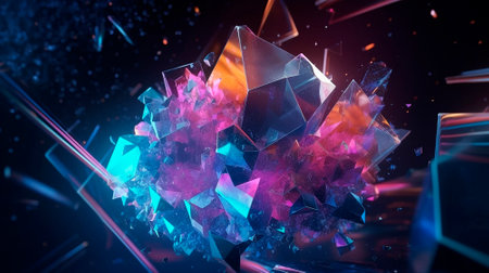 background with modern graphics elements of rainbow colors. High qualityの素材