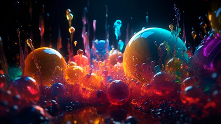 background with modern graphics elements of rainbow colors. High qualityの素材
