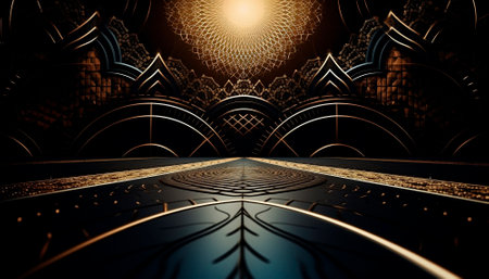 luxury black background with gold elements. High quality illustrationの素材