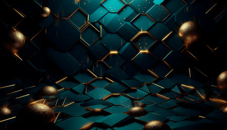 luxury dark blue background with gold elements. High quality illustrationの素材