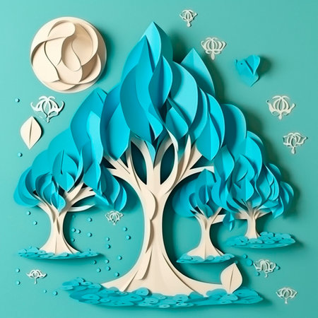 design image of environmental protection from paper craft. High quality illustrationの素材