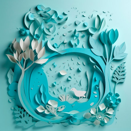 design image of environmental protection from paper craft. High quality illustrationの素材