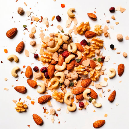 composition of almonds, peanuts and cashews on the table. High qualityの素材