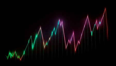 background with index graph on black background. High quality illustrationの素材
