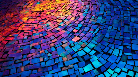 Background consisting of bright mosaics.Futuristic ideas. High quality illustrationの素材