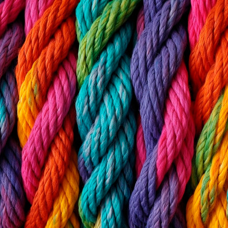 pattern of multicoloured ropes and twisted twines . Background. High qualityの素材