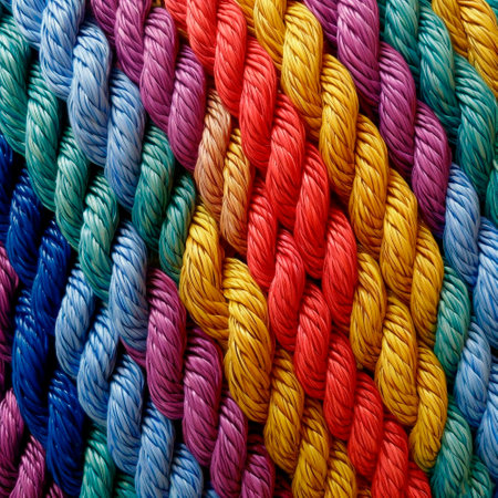 pattern of multicoloured ropes and twisted twines . Background. High qualityの素材