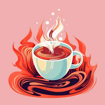 Graphic icon of a cup of hot tea. Vector illustrationのイラスト素材