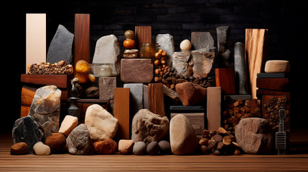 professional designer background made of expensive materials of stone and wood. High quality illustrationの素材