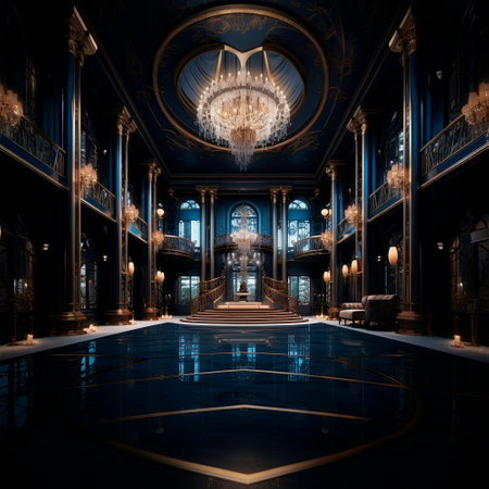 expensive designer royal interior with exclusive luxury elements. High quality illustrationの素材