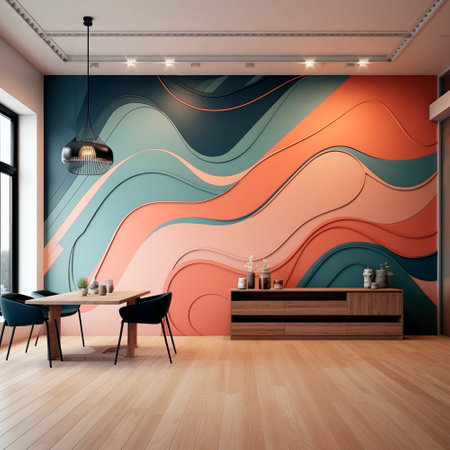 expensive designer interior with exclusive luxury and futuristic elements. High quality illustrationの素材