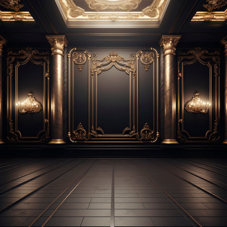expensive designer royal interior with exclusive luxury elements. High quality illustrationの素材