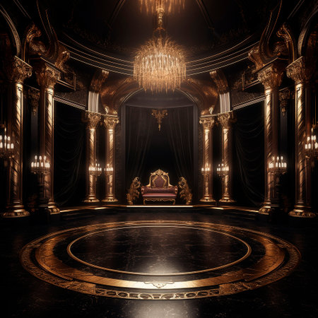 expensive designer royal interior with exclusive luxury elements. High quality illustrationの素材