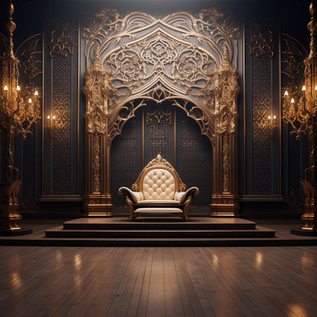 expensive designer royal interior with exclusive luxury elements. High quality illustrationの素材