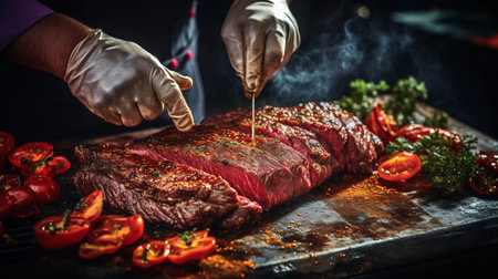 Delicious meat steak. High quality illustrationの素材
