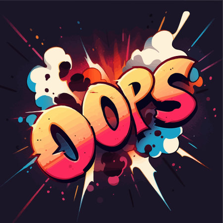 Cloud With Oops Pop Art Message. Vector illustrationのイラスト素材