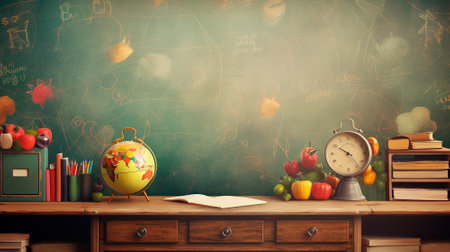 School background. Back to school. The theme of autumn and the beginning of the school year. High quality illustrationの素材