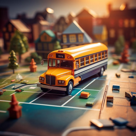 Isometric image of a school bus. High quality illustrationの素材