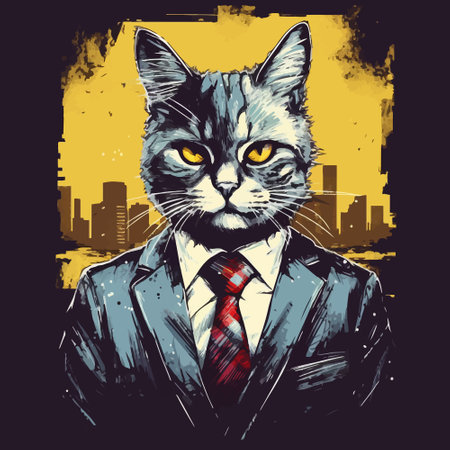 The cat is a businessman. Vector illustrationのイラスト素材