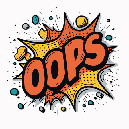 Cloud With Oops Pop Art Message. High quality illustrationのイラスト素材