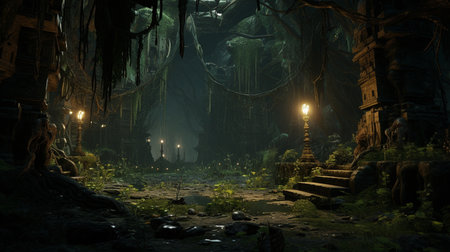 Gloomy fairy-tale forest. High quality illustrationの素材