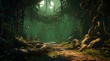 Gloomy fairy-tale forest. High quality illustrationの素材