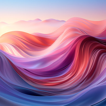 Abstract background in the form of gradient silk waves. High quality illustrationの素材