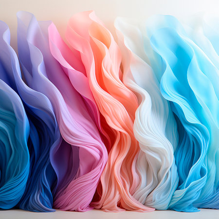 Abstract background in the form of gradient silk waves. High quality illustrationの素材
