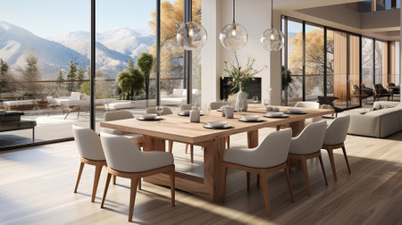 The rustic interior design of a modern living room. High quality illustrationの素材