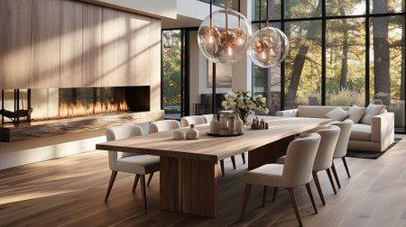 The rustic interior design of a modern living room. High quality illustrationの素材