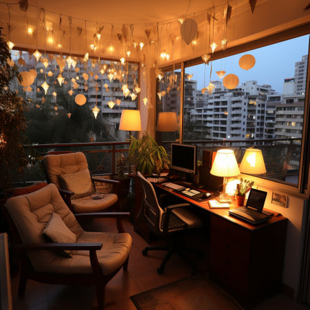 celebrating the new year in a cozy atmosphere at home on the remote. High quality illustrationの素材