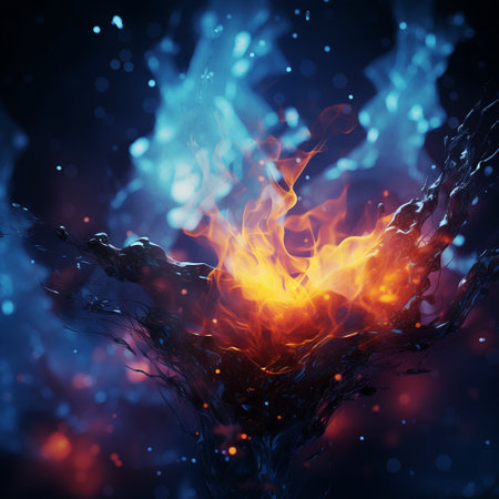 Amidst the obsidian expansion of the void, a mesmerizing dance of colors emerges, a triumphant collision of hues that defy realityの素材