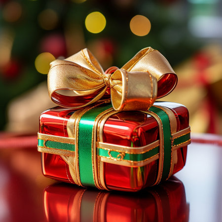 Christmas gift close-up. High quality illustrationの素材